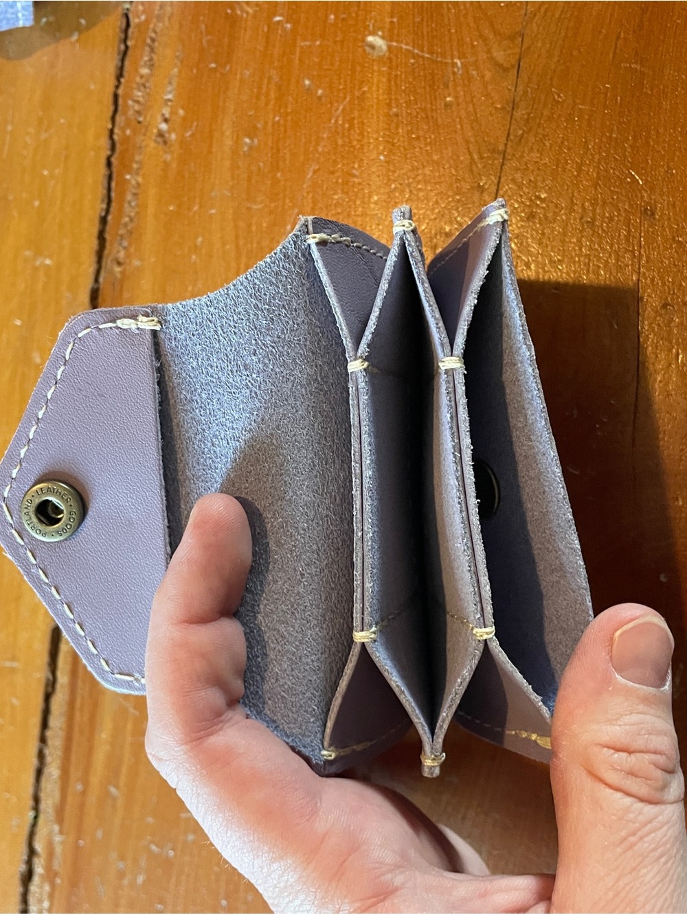 Portland Leather Lavender Love Bug wallet - Picture 3 of 3